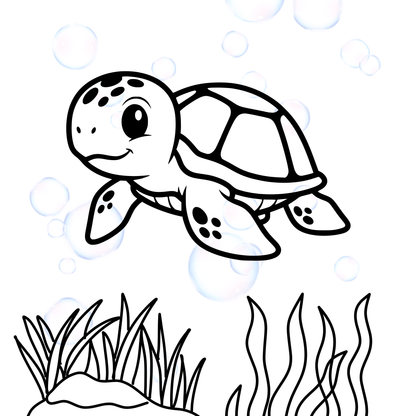 Cute sea animals - PagesOfColoring