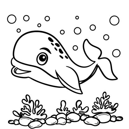 Cute sea animals - PagesOfColoring