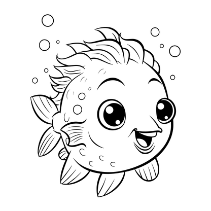 Cute sea animals - PagesOfColoring